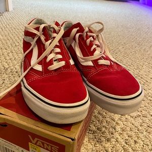 Red old skool vans